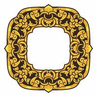 Isolated borders or frames ornament. Ornamental elements for your designs. Black and gold colors. Floral carving decoration for postcards or invitations for social media. vector