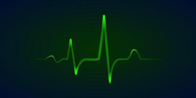 A green line that looks like a heartbeat. The line is green and it is on a dark background vector