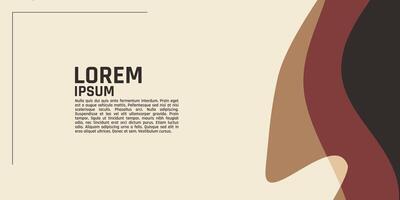 is a banner with a light brown background and a dark brown wave pattern on the side. vector