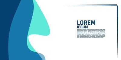 A modern design template featuring a gradient of blue tones and a white space with placeholder text, enclosed within a thin blue border. vector