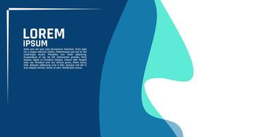 A modern design template featuring a gradient of blue tones and a white space with placeholder text, enclosed within a thin blue border. vector