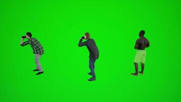 The 3D animation of the female guest standing on the green screen is being made video