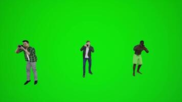 3D animation of a female cook standing on a green screen talking on the phone video