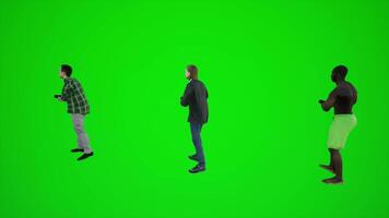 3D animation of the musician playing the piano on the green screen in chroma key video