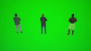 3d animación de masculino cantante bailarín en verde pantalla bailando y contento y canto video