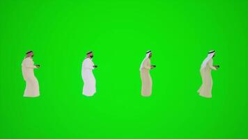 3D animation of a group of Arabs on the beach in the green screen they are happy video