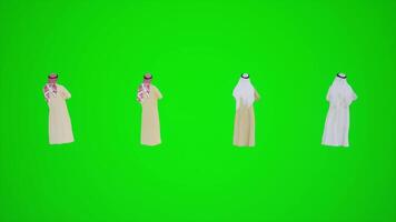 3D animation of disabled man on green screen trying to live in chroma key video