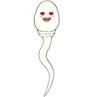 heart eyes sperm cartoon character png