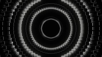 White Neon Light Moves in Circles Background VJ Loop in 4K video