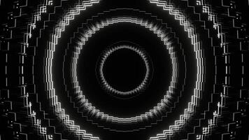 White Neon Light Moves in Circles Background VJ Loop in 4K video