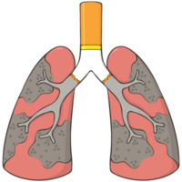 rökare lungor tecknad serie illustration png
