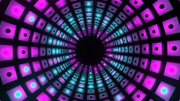 Cyan and Pink Strobe Square Elements Tunnel Background VJ Loop in 4K video