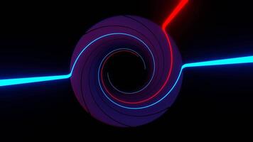 rot und Blau rotierend Spiral- Linien Blitz Hintergrund vj Schleife im 4k video