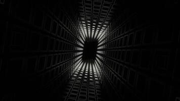 White Neon Light Squares in Grille Tunnel Background VJ Loop in 4K video