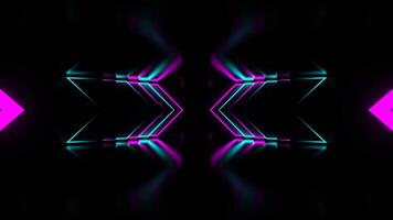 Corridor with Cyan and Pink Neon Arrows Background VJ Loop in 4K video
