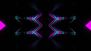 Corridor with Cyan and Pink Neon Arrows Background VJ Loop in 4K video