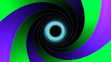 Purple and Turquoise Neon Light Moves in Spiral Background VJ Loop in 4K video