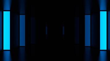 Corridor with Blue Neon Stepped Walls Background VJ Loop in 4K video