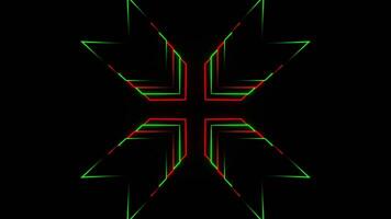 Red and Green Neon Arrows Background VJ Loop in 4K video