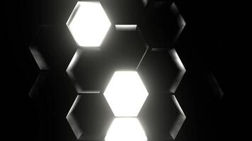 Red and White Abstract Hexagons Strobe Background VJ Loop in 4K video