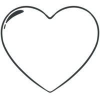 negro línea corazón sencillo icono png