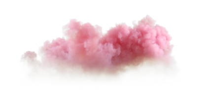 Pink clouds pastel atmosphere on transparent backgrounds 3d rendering png