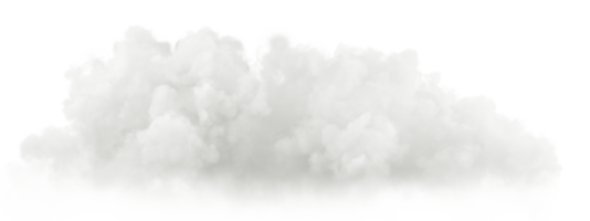 Realistic soft cloud floating cut out 3d rendering png