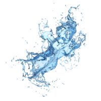 Water liquid splatter motion shapes on transparent backgrounds 3d rendering png