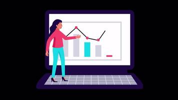 Woman Targeting Business Marketing Infographics 2D Cartoon Animation video