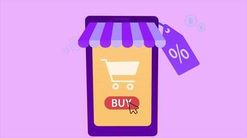 You Can Buy The Item You Want From Online Shopping With One Click 2D Cartoon Animation video