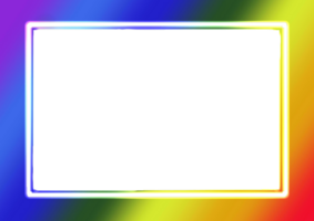 Metallic gradient rainbow color-rainbow border frame isolated with copy space for text,pic,info png