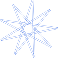 Mandala blue star coloring isolated. Abstract intricate geometric round element design outline png