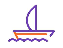 Sailing Boat on Waves Graphic vector