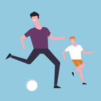 Boy and father playing ball vector