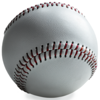 Realistic baseball with red threads and a seam. Close up. Transparent background png