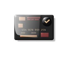 Credit card in black 3D style. Payment for purchases on the Internet. vector