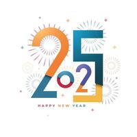 Happy New Year 2025 with elegant fashionable modern design. vector
