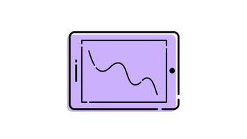 animación de un reporte grafico tableta icono con un Finanzas o negocio concepto. transparente antecedentes video