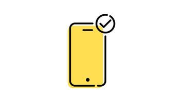 animated smartphone notification icon with transparent background video