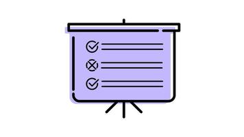 Animation von statistisch Bericht Symbol im Präsentation Tafel mit transparent Hintergrund video