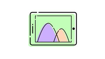 Animation von ein Bericht Graph Tablette Symbol mit ein Finanzen oder Geschäft Konzept. transparent Hintergrund video