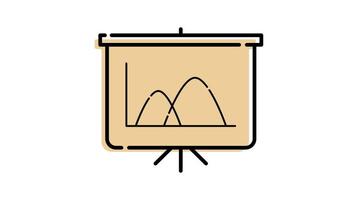 animation de statistique rapport icône dans présentation planche avec transparent Contexte video