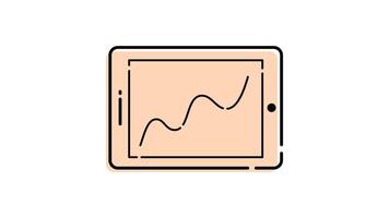 Animation of a report graph tablet icon with a finance or business concept. transparent background video