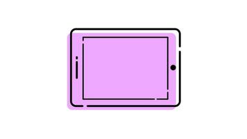 animatie van een verslag doen van diagram tablet icoon met een financiën of bedrijf concept. transparant achtergrond video