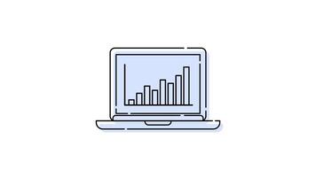 ordenador portátil informes grafico animado icono con transparente antecedentes y fácil a utilizar video