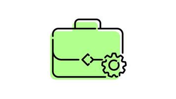 Animated Briefcase icon with transparent background and easy to use video