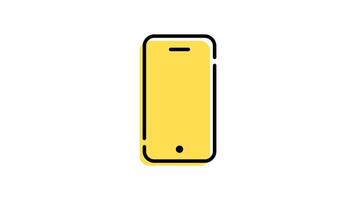 animated smartphone notification icon with transparent background video