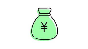 Animated money bag icon with transparent background and easy to use video