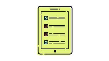 Animation of a report graph tablet icon with a finance or business concept. transparent background video
