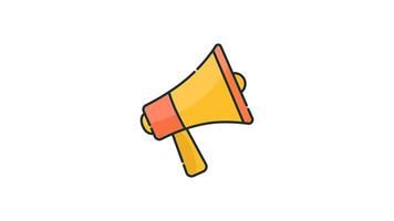 Animated megaphone icon with transparent background and easy to use video